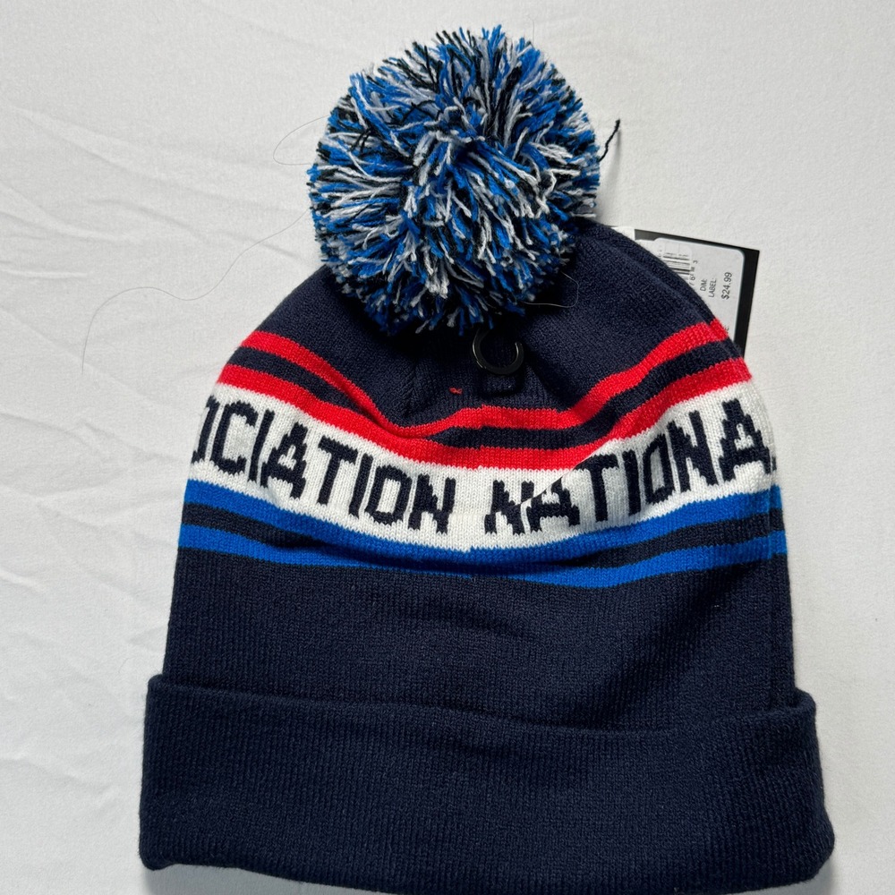 NBA Pom Beanie Hat  Navy Blue National Basketball Association Ultra Game NWT